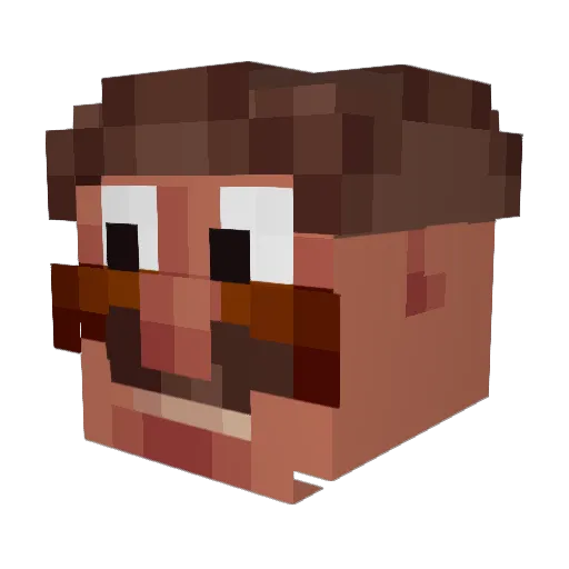 Mishos_ Minecraft avatar head, 3D render