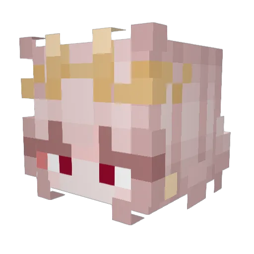 Misia0524 Minecraft avatar head, 3D render
