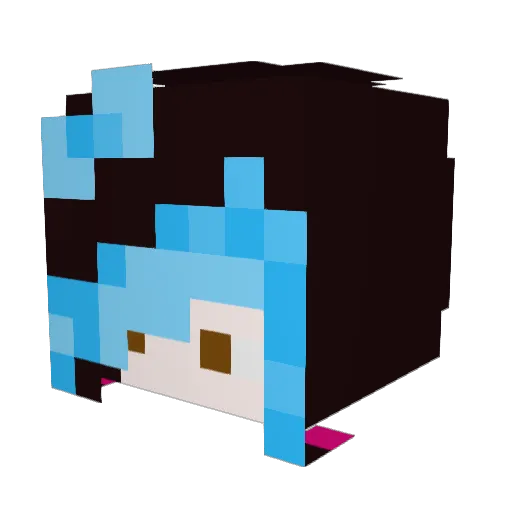 MisiaPeach Minecraft avatar head, 3D render