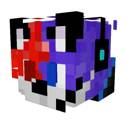 Misiokotek Minecraft avatar head, 3D render
