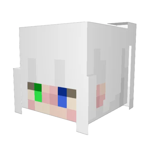 MisoChang Minecraft avatar head, 3D render