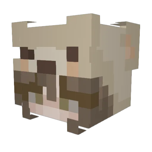 Miso___8 Minecraft avatar head, 3D render