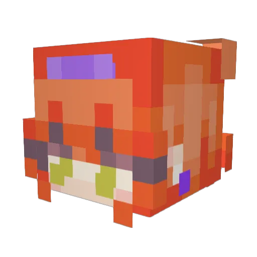 MisoraMoon Minecraft avatar head, 3D render