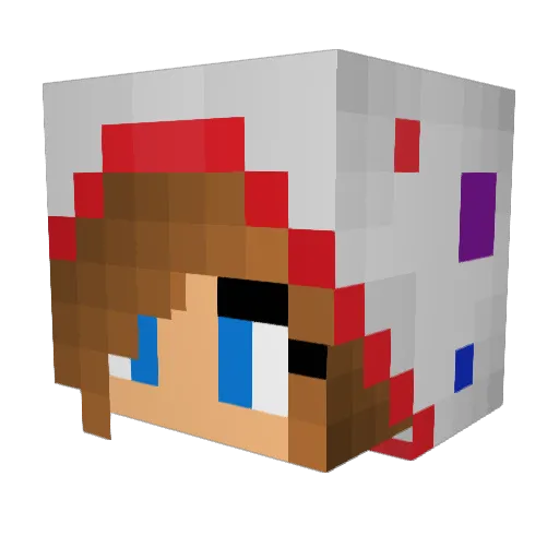 Miss35 Minecraft avatar head, 3D render