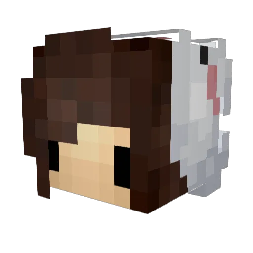 Miss Minecraft avatar head, 3D render