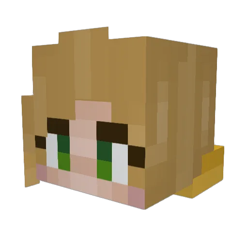 MissAllenious Minecraft avatar head, 3D render
