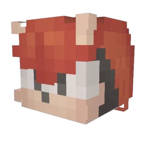 MissAquaz Minecraft avatar head, 3D render