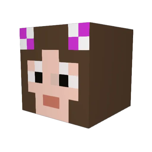 MissBergammoth Minecraft avatar head, 3D render