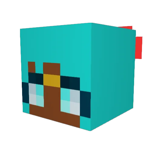 MissBlu Minecraft avatar head, 3D render