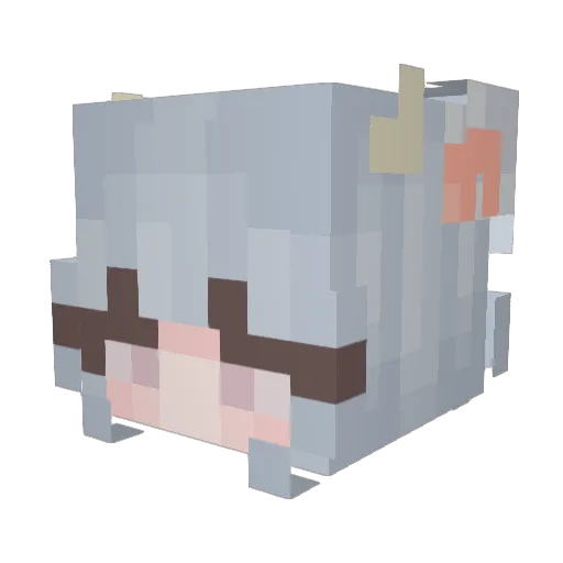 MissButts Minecraft avatar head, 3D render