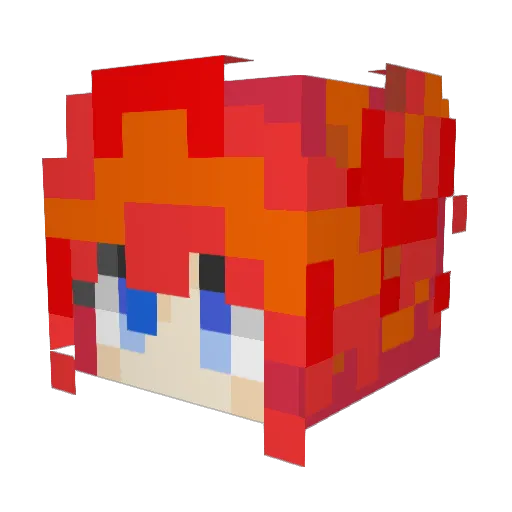 MissCam18 Minecraft avatar head, 3D render