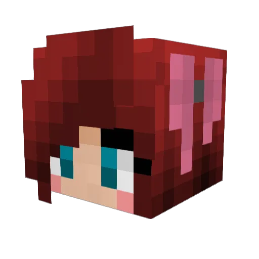 MissChocolat1 Minecraft avatar head, 3D render