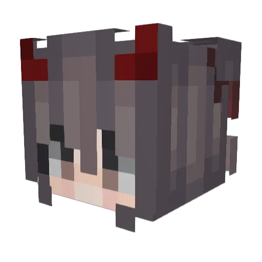 MissCoccinelle Minecraft avatar head, 3D render