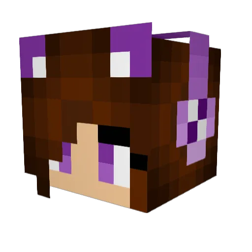 MissConfuse Minecraft avatar head, 3D render