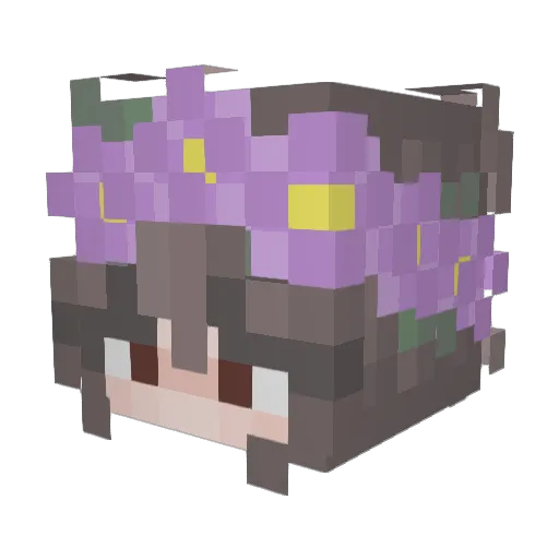 MissDababy Minecraft avatar head, 3D render