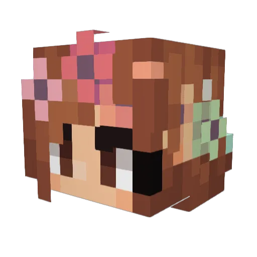 MissFlocke Minecraft avatar head, 3D render