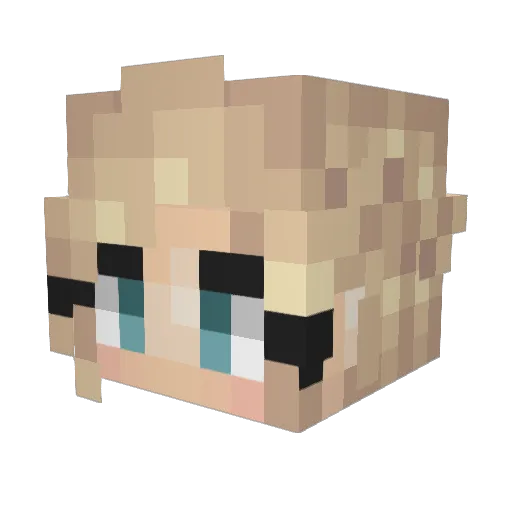 MissGV Minecraft avatar head, 3D render