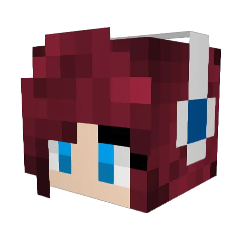 MissGabbiBoo Minecraft avatar head, 3D render
