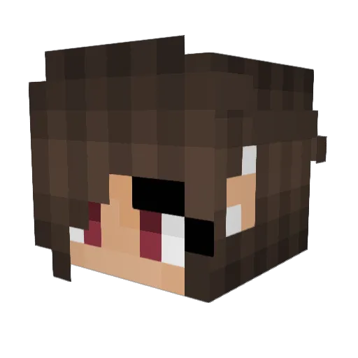 MissGrinch Minecraft avatar head, 3D render