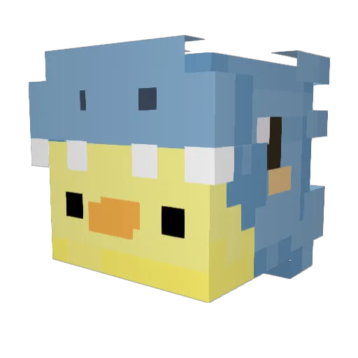 MissGurlP00t Minecraft avatar head, 3D render