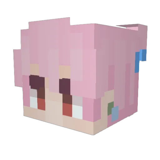 MissJeda Minecraft avatar head, 3D render