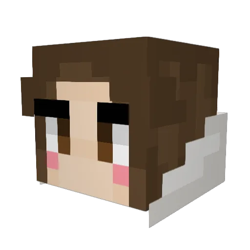 MissLarky Minecraft avatar head, 3D render