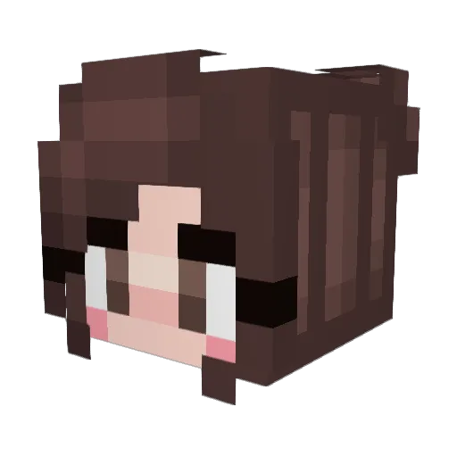MissLou Minecraft avatar head, 3D render
