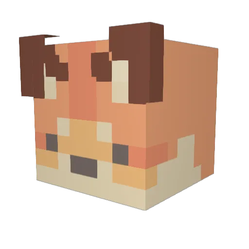 MissLuxie Minecraft avatar head, 3D render