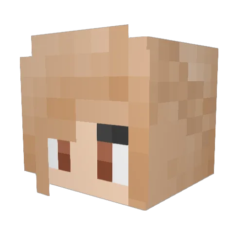 MissMacNCheese Minecraft avatar head, 3D render