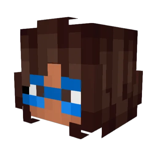 MissMarvels Minecraft avatar head, 3D render