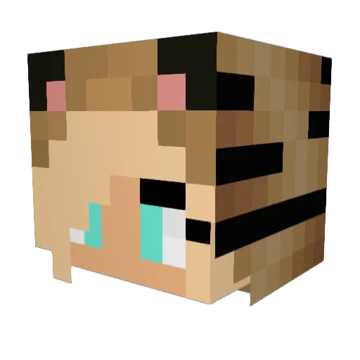 MissMaster Minecraft avatar head, 3D render