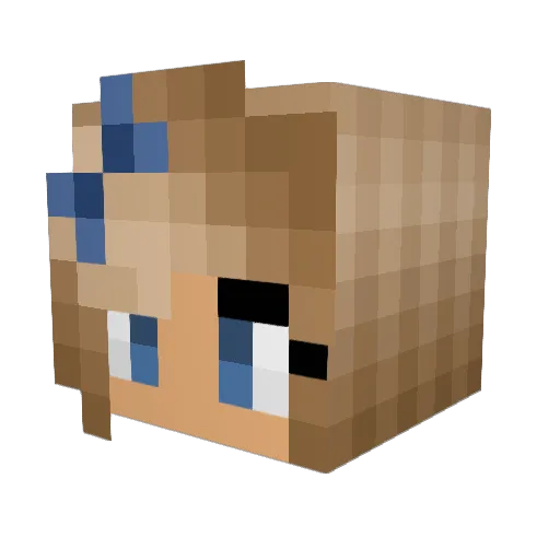 MissMieke Minecraft avatar head, 3D render