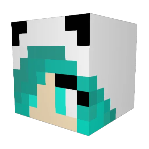 MissMima Minecraft avatar head, 3D render