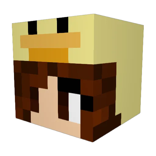 MissMushi Minecraft avatar head, 3D render