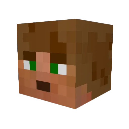 MissMustikka Minecraft avatar head, 3D render