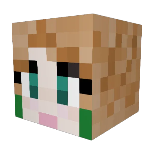 MissMycelium Minecraft avatar head, 3D render