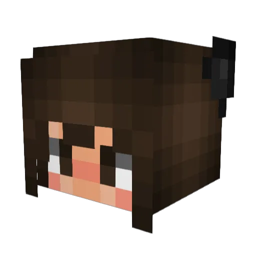 MissNeelty Minecraft avatar head, 3D render