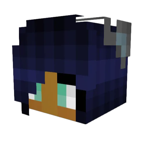 MissNightfang Minecraft avatar head, 3D render