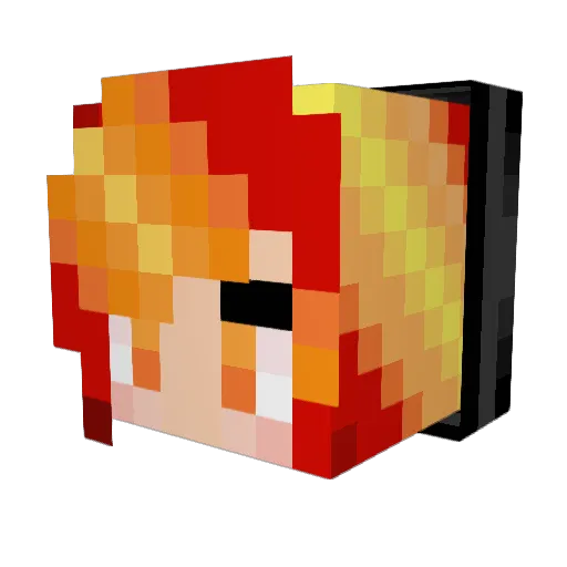 MissNintendo Minecraft avatar head, 3D render