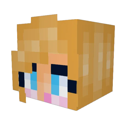 MissNix Minecraft avatar head, 3D render