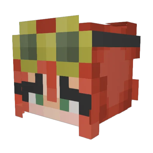 MissRin Minecraft avatar head, 3D render