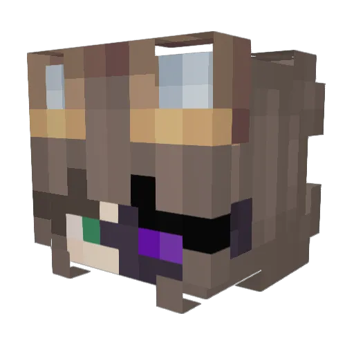 MissSelene Minecraft avatar head, 3D render