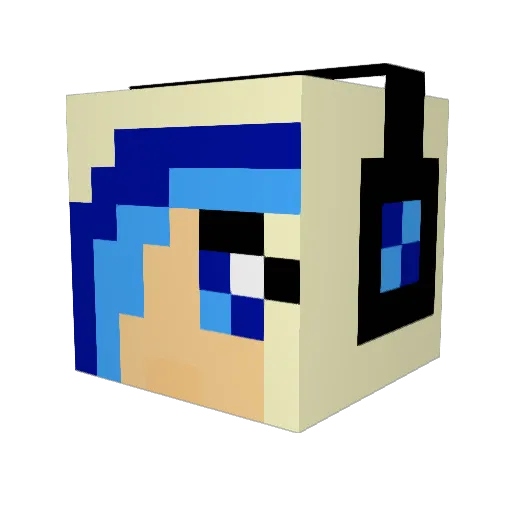MissSmartties Minecraft avatar head, 3D render
