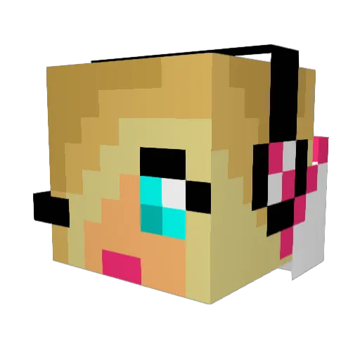 MissTeenyBopper Minecraft avatar head, 3D render