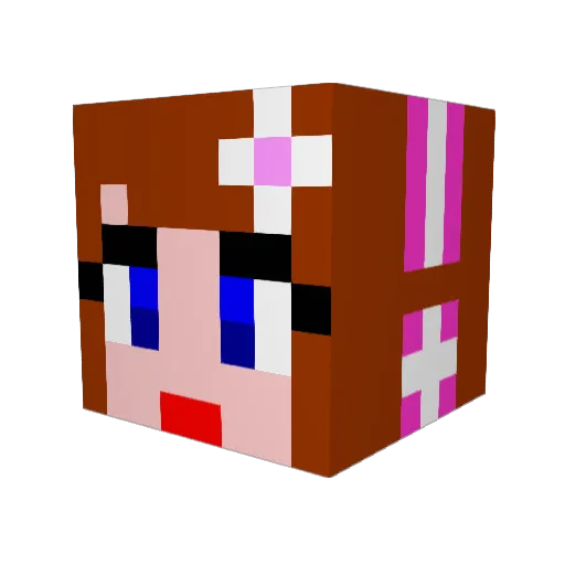 MissTiff Minecraft avatar head, 3D render