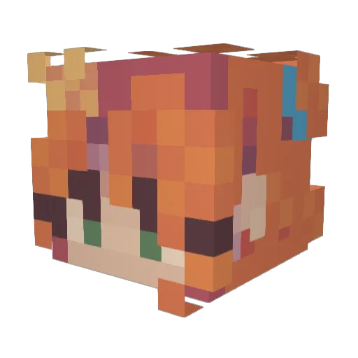 MissWitheredBlue Minecraft avatar head, 3D render