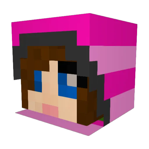 Miss_Bubble Minecraft avatar head, 3D render