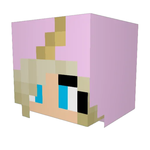 Miss_Lunatic Minecraft avatar head, 3D render