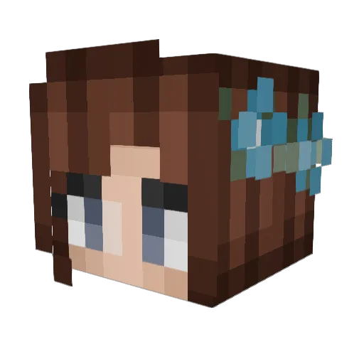 MissesMini Minecraft avatar head, 3D render
