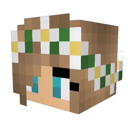 MissesMonkey Minecraft avatar head, 3D render